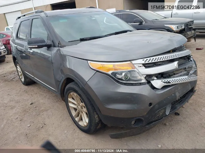 1FM5K7D81EGC47286 2014 Ford Explorer Xlt