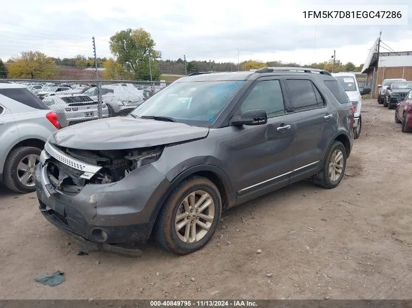 1FM5K7D81EGC47286 2014 Ford Explorer Xlt