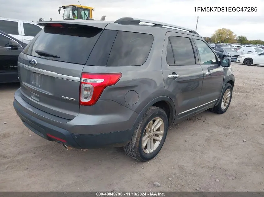 1FM5K7D81EGC47286 2014 Ford Explorer Xlt