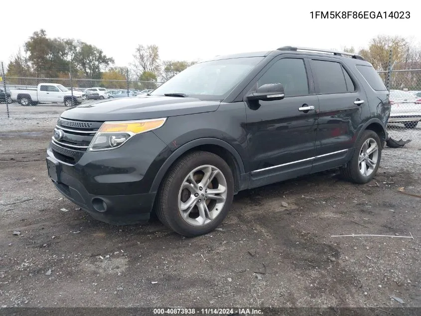 2014 Ford Explorer Limited VIN: 1FM5K8F86EGA14023 Lot: 40873938