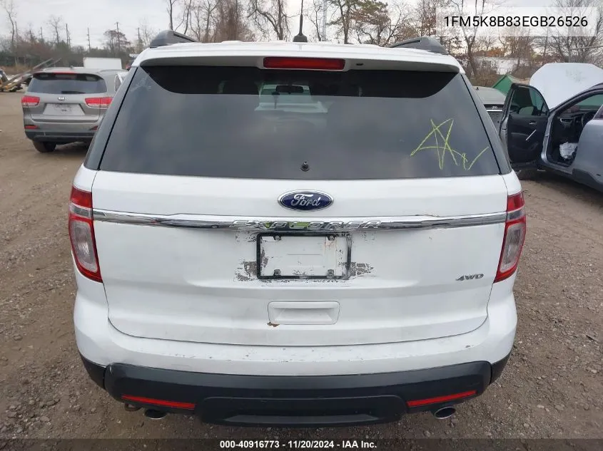 2014 Ford Explorer VIN: 1FM5K8B83EGB26526 Lot: 40916773