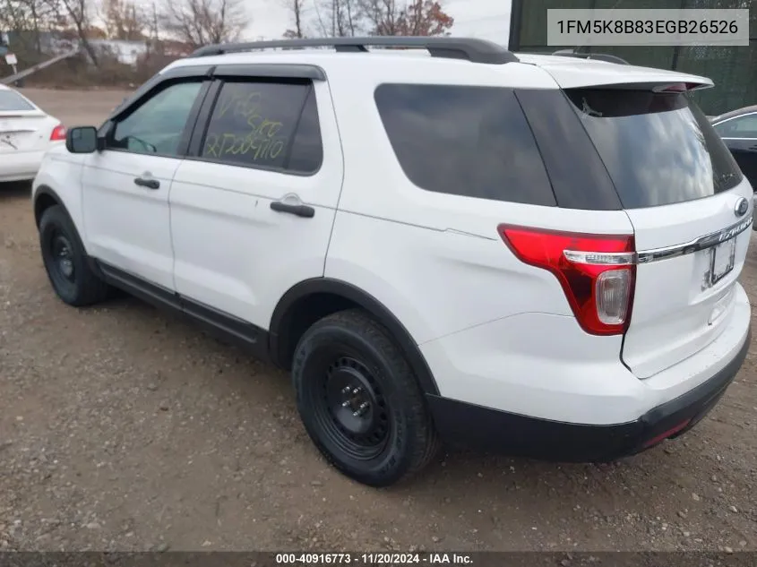 2014 Ford Explorer VIN: 1FM5K8B83EGB26526 Lot: 40916773