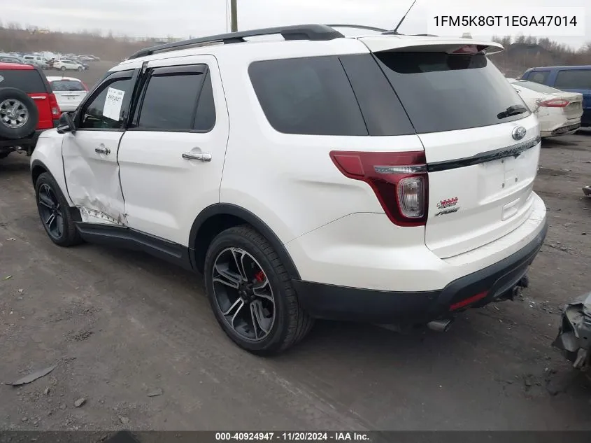 2014 Ford Explorer Sport VIN: 1FM5K8GT1EGA47014 Lot: 40924947