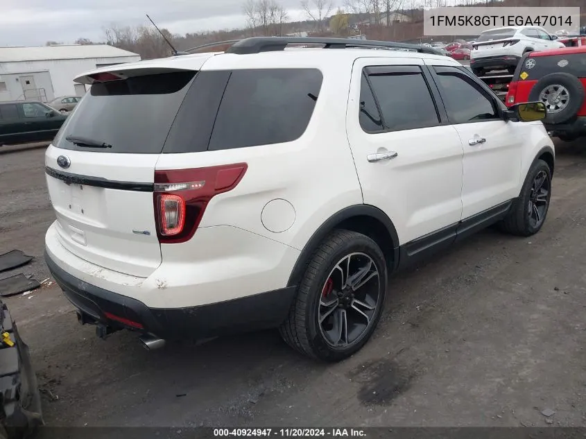 2014 Ford Explorer Sport VIN: 1FM5K8GT1EGA47014 Lot: 40924947