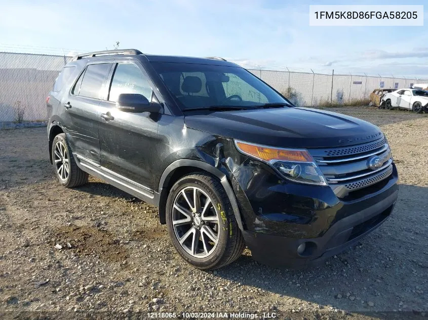 2015 Ford Explorer Xlt VIN: 1FM5K8D86FGA58205 Lot: 12118065