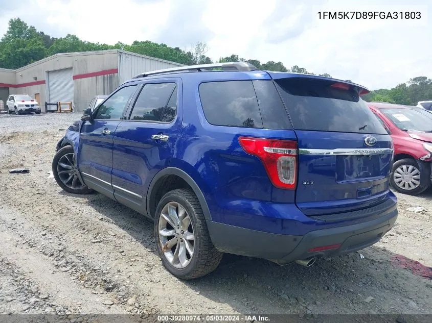 1FM5K7D89FGA31803 2015 Ford Explorer Xlt