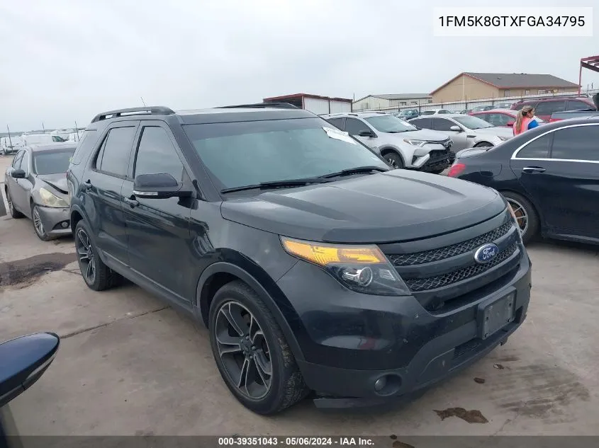 2015 Ford Explorer Sport VIN: 1FM5K8GTXFGA34795 Lot: 39351043