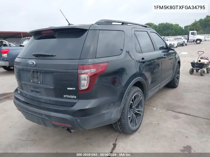 2015 Ford Explorer Sport VIN: 1FM5K8GTXFGA34795 Lot: 39351043