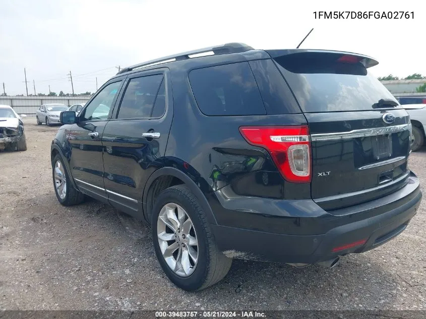 2015 Ford Explorer Xlt VIN: 1FM5K7D86FGA02761 Lot: 39483757