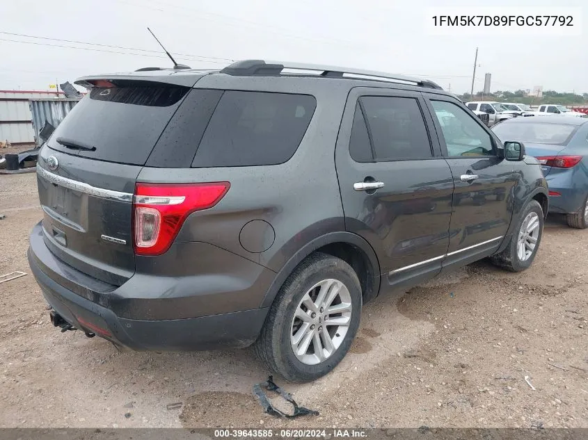 1FM5K7D89FGC57792 2015 Ford Explorer Xlt