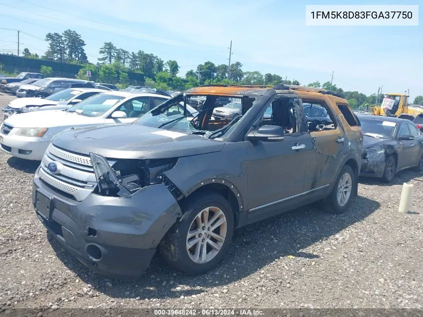 2015 Ford Explorer Xlt VIN: 1FM5K8D83FGA37750 Lot: 39648242