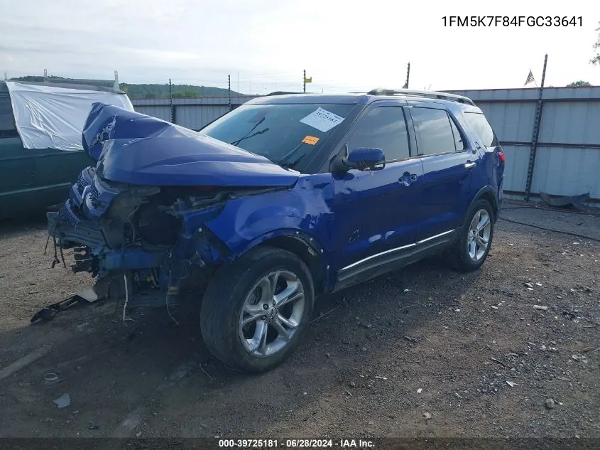 1FM5K7F84FGC33641 2015 Ford Explorer Limited