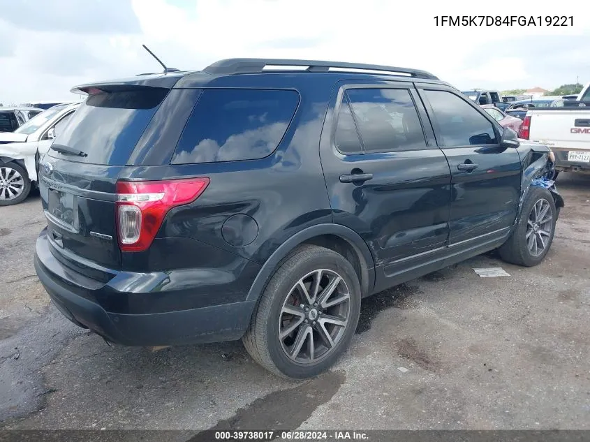 1FM5K7D84FGA19221 2015 Ford Explorer Xlt