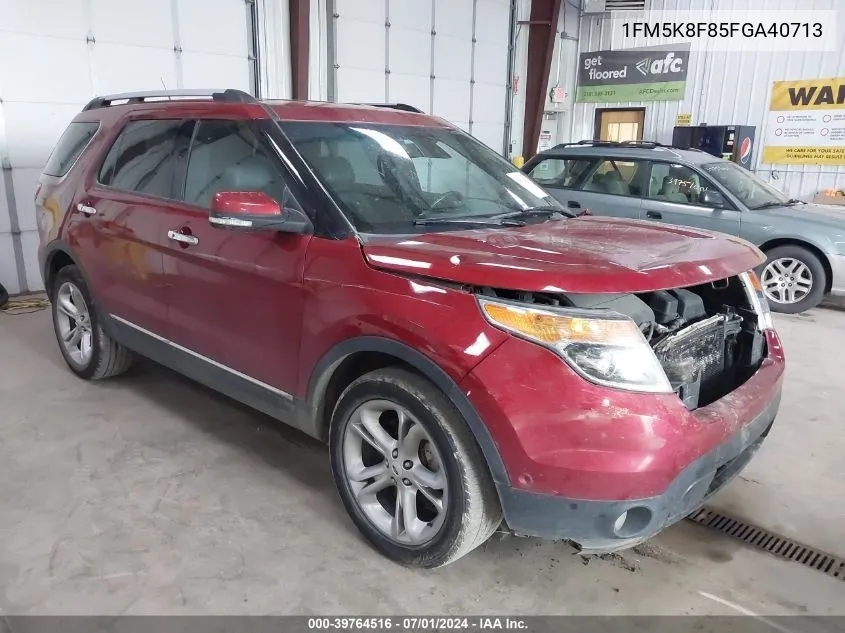 2015 Ford Explorer Limited VIN: 1FM5K8F85FGA40713 Lot: 39764516