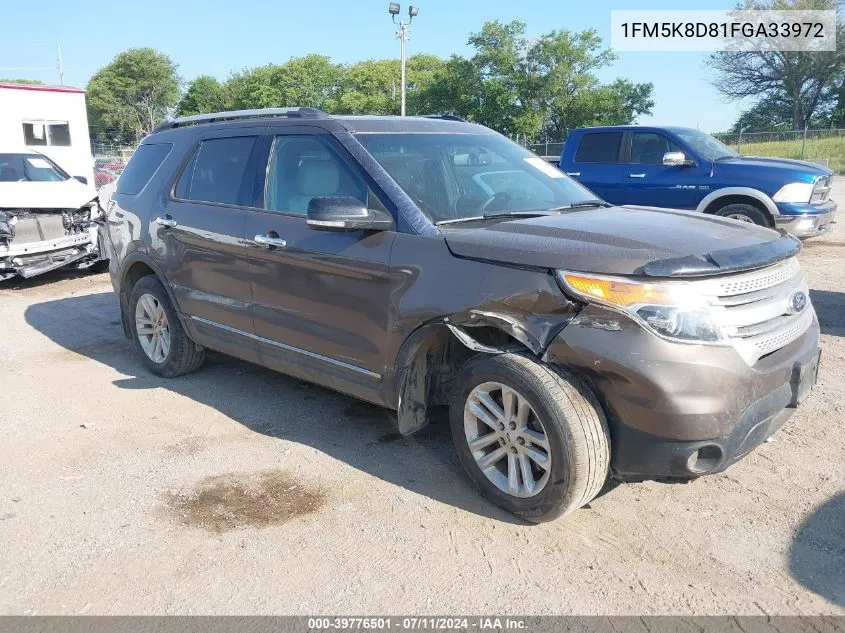 2015 Ford Explorer Xlt VIN: 1FM5K8D81FGA33972 Lot: 39776501