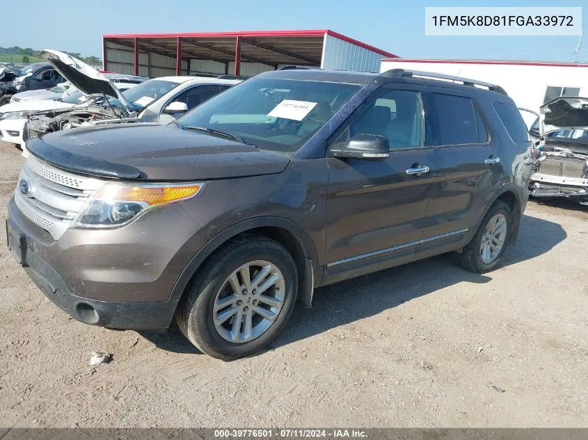 1FM5K8D81FGA33972 2015 Ford Explorer Xlt