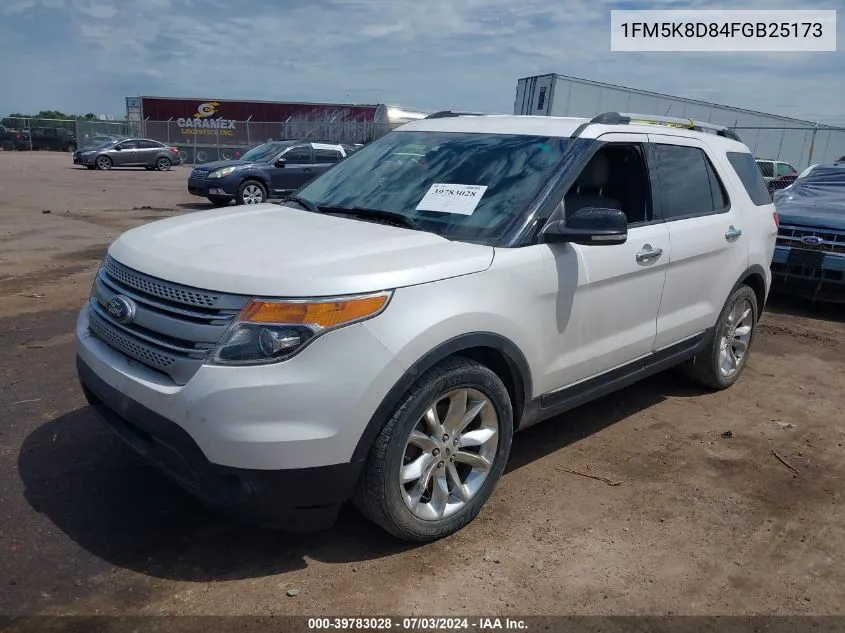 1FM5K8D84FGB25173 2015 Ford Explorer Xlt