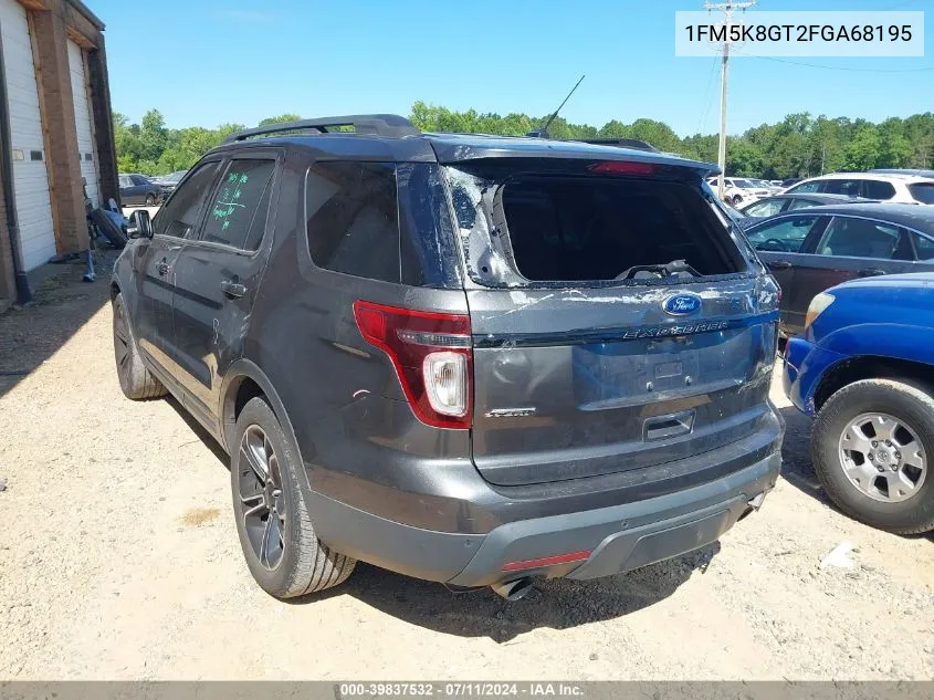 2015 Ford Explorer Sport VIN: 1FM5K8GT2FGA68195 Lot: 39837532