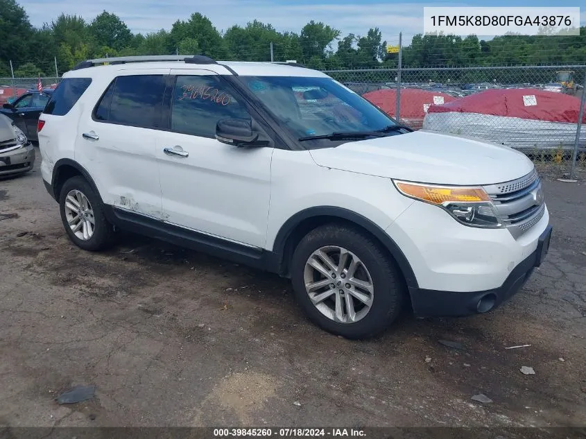 2015 Ford Explorer Xlt VIN: 1FM5K8D80FGA43876 Lot: 39845260