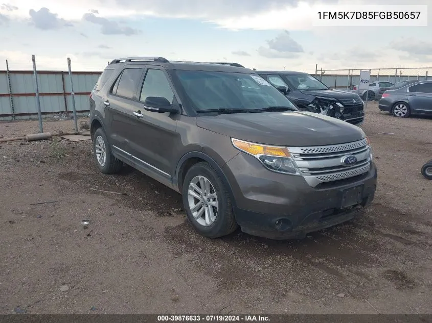 1FM5K7D85FGB50657 2015 Ford Explorer Xlt