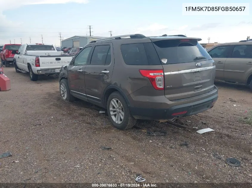 1FM5K7D85FGB50657 2015 Ford Explorer Xlt