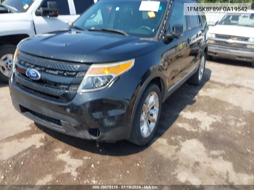 2015 Ford Explorer Limited VIN: 1FM5K8F89FGA19542 Lot: 39879319