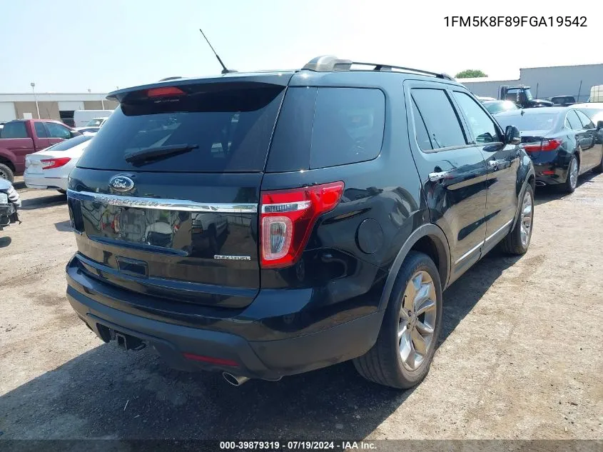 2015 Ford Explorer Limited VIN: 1FM5K8F89FGA19542 Lot: 39879319