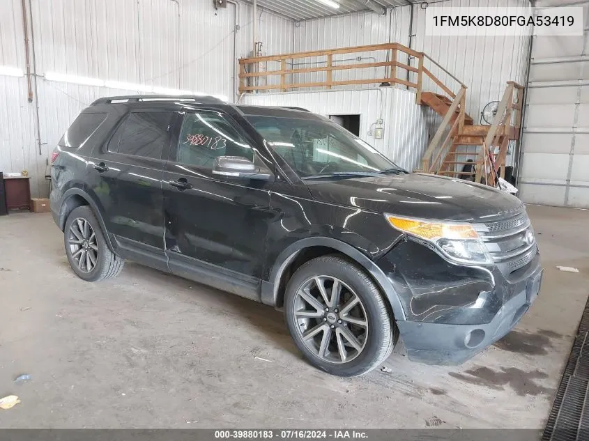 1FM5K8D80FGA53419 2015 Ford Explorer Xlt