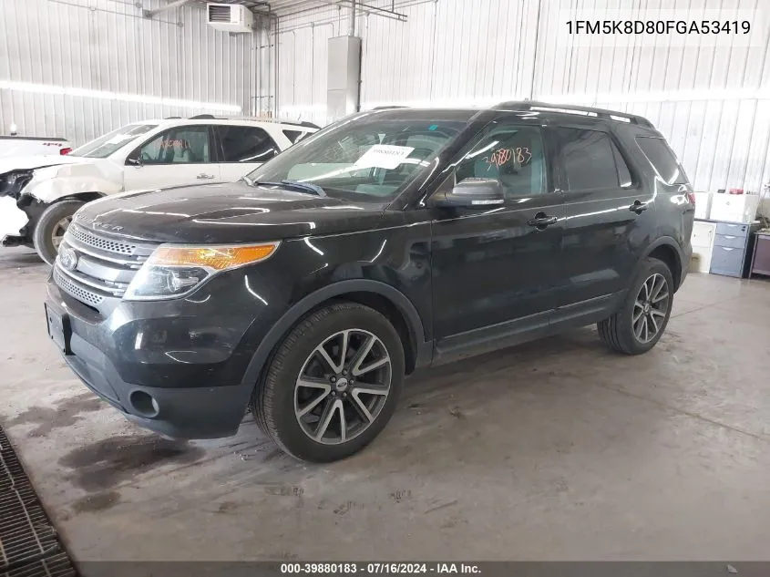 1FM5K8D80FGA53419 2015 Ford Explorer Xlt