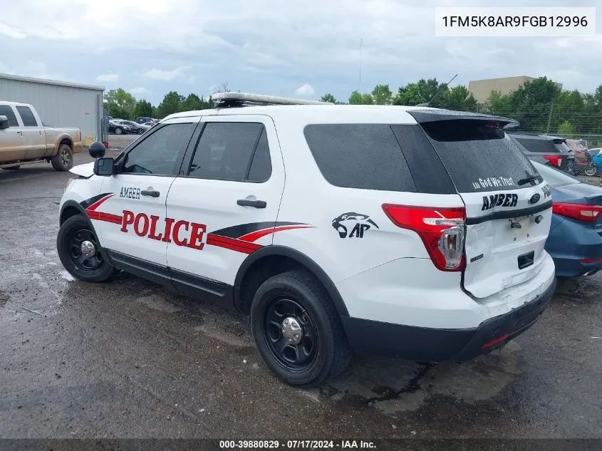 2015 Ford Utility Police Interceptor VIN: 1FM5K8AR9FGB12996 Lot: 39880829