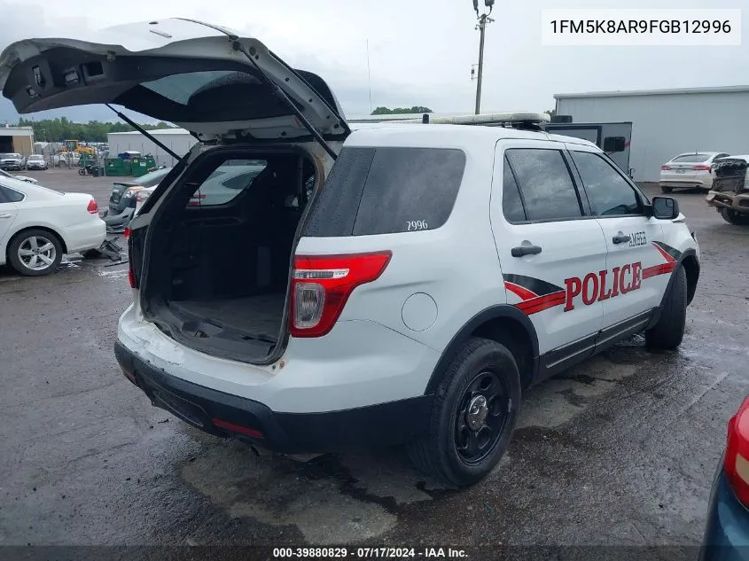 1FM5K8AR9FGB12996 2015 Ford Utility Police Interceptor