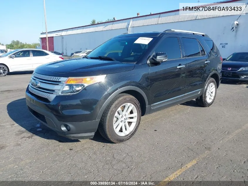 2015 Ford Explorer Xlt VIN: 1FM5K7D84FGA93433 Lot: 39890134