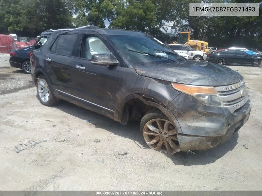 2015 Ford Explorer Xlt VIN: 1FM5K7D87FGB71493 Lot: 39897287