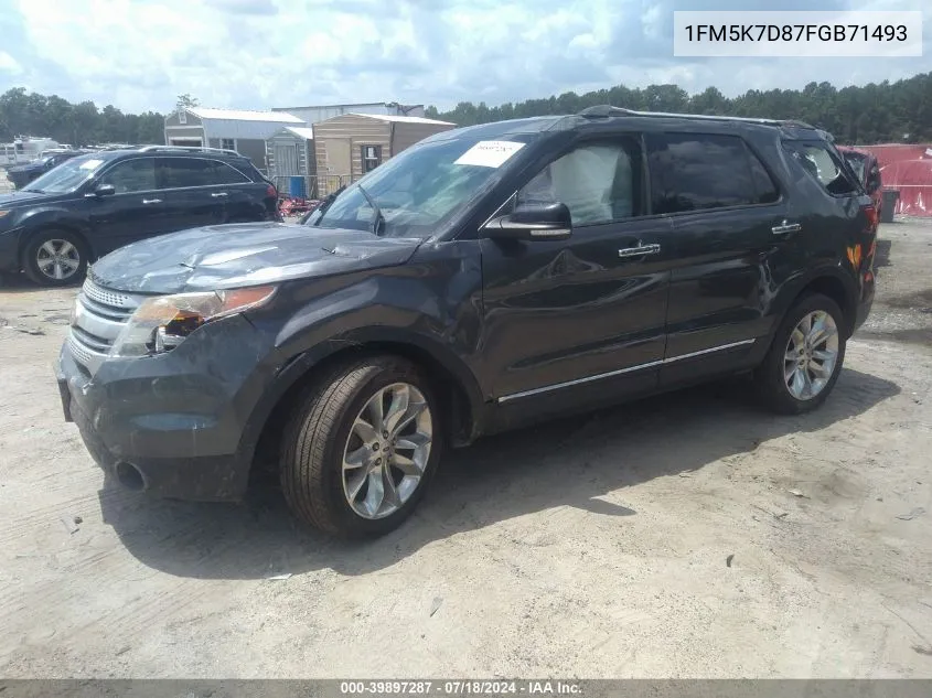 2015 Ford Explorer Xlt VIN: 1FM5K7D87FGB71493 Lot: 39897287