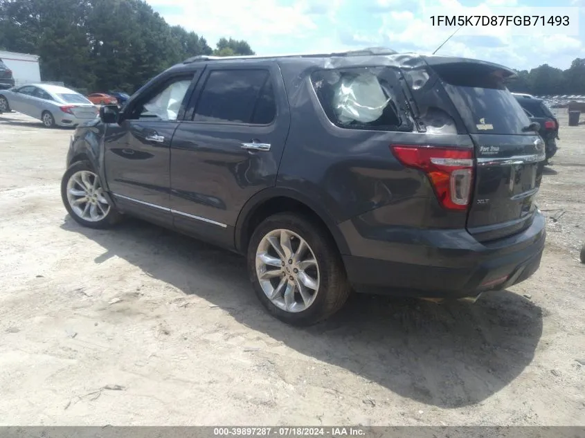 1FM5K7D87FGB71493 2015 Ford Explorer Xlt