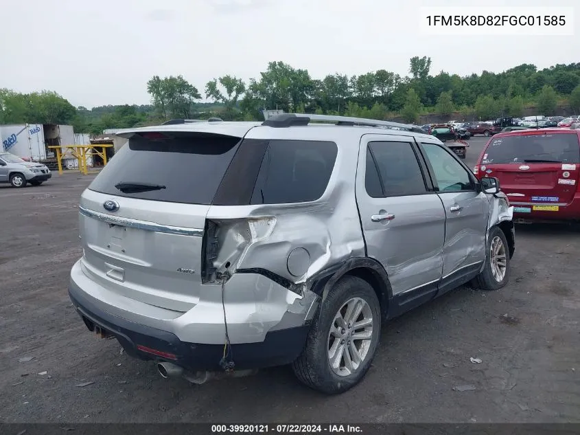 1FM5K8D82FGC01585 2015 Ford Explorer Xlt