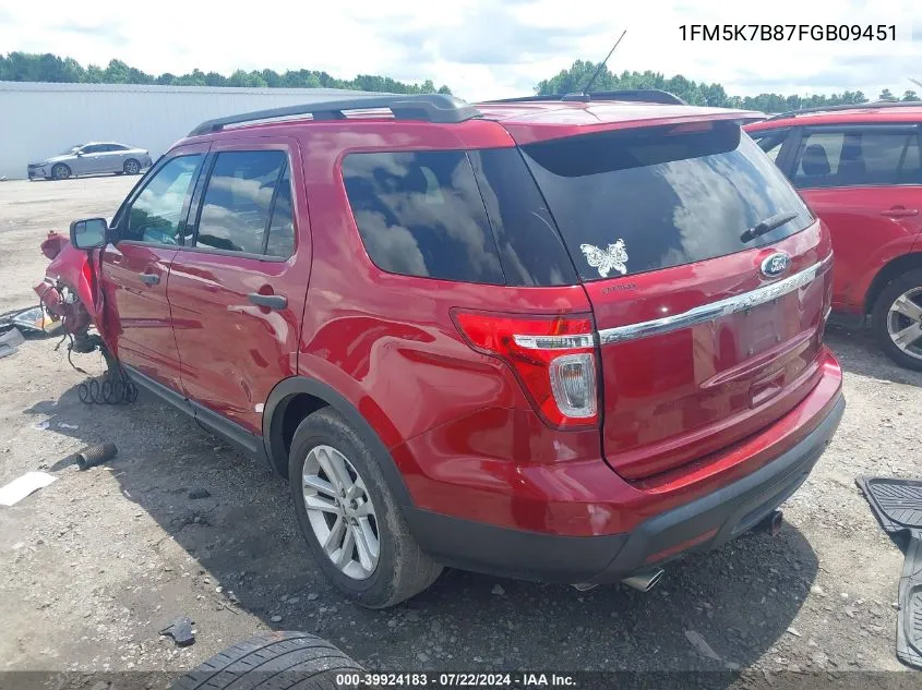 1FM5K7B87FGB09451 2015 Ford Explorer