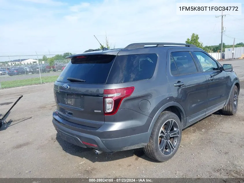 2015 Ford Explorer Sport VIN: 1FM5K8GT1FGC34772 Lot: 39924185