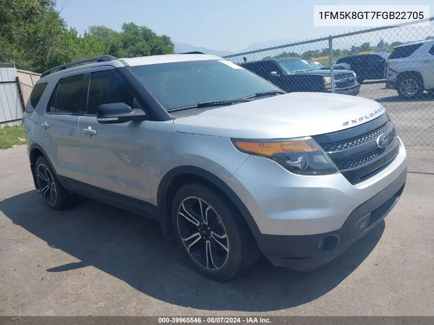 2015 Ford Explorer Sport VIN: 1FM5K8GT7FGB22705 Lot: 39965546