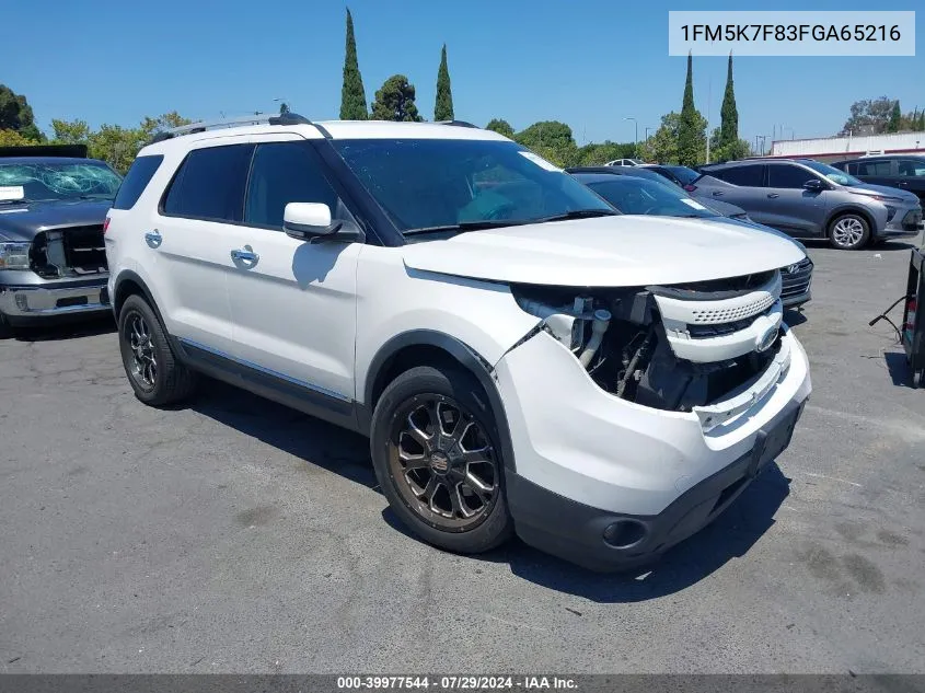 2015 Ford Explorer Limited VIN: 1FM5K7F83FGA65216 Lot: 39977544