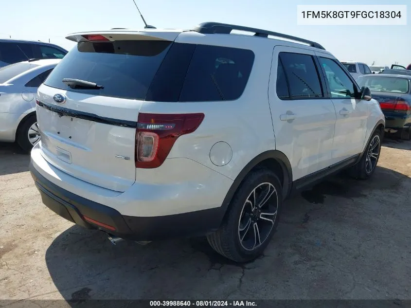 2015 Ford Explorer Sport VIN: 1FM5K8GT9FGC18304 Lot: 39988640