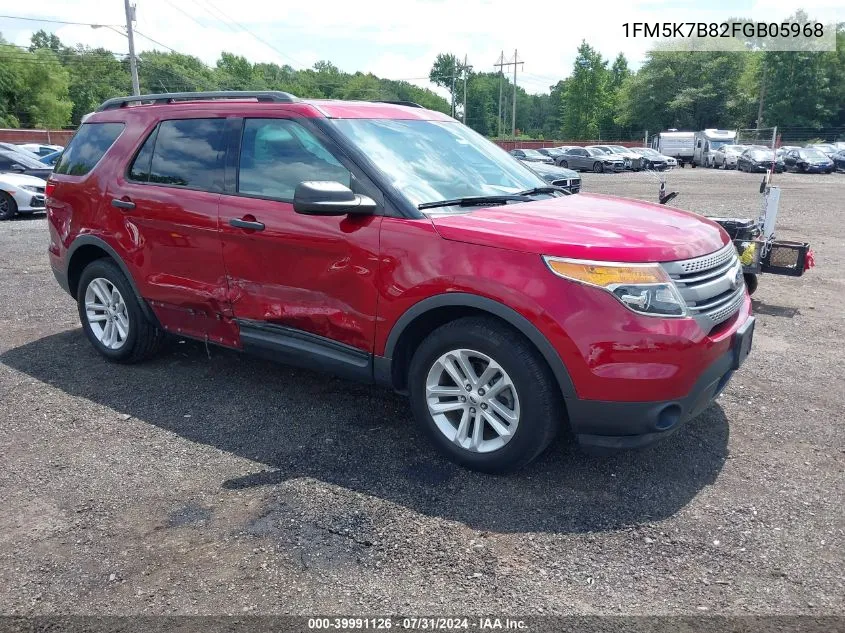 2015 Ford Explorer VIN: 1FM5K7B82FGB05968 Lot: 39991126