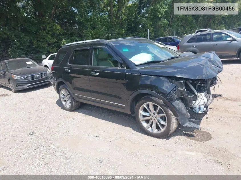 2015 Ford Explorer Xlt VIN: 1FM5K8D81FGB00456 Lot: 40010895