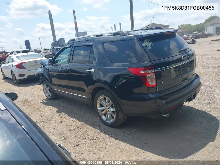 2015 Ford Explorer Xlt VIN: 1FM5K8D81FGB00456 Lot: 40010895