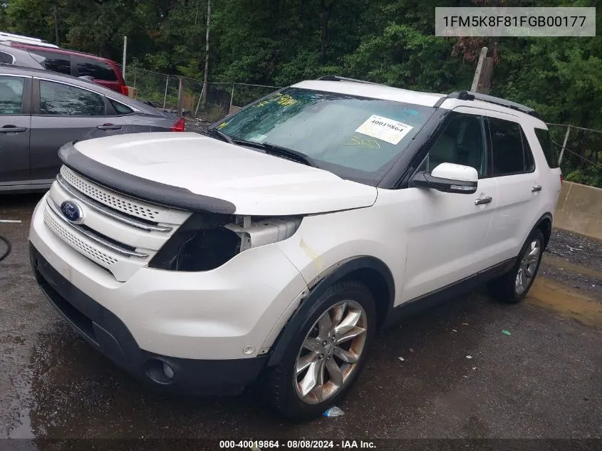 1FM5K8F81FGB00177 2015 Ford Explorer Limited