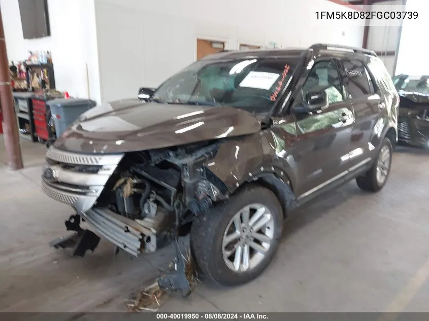 1FM5K8D82FGC03739 2015 Ford Explorer Xlt