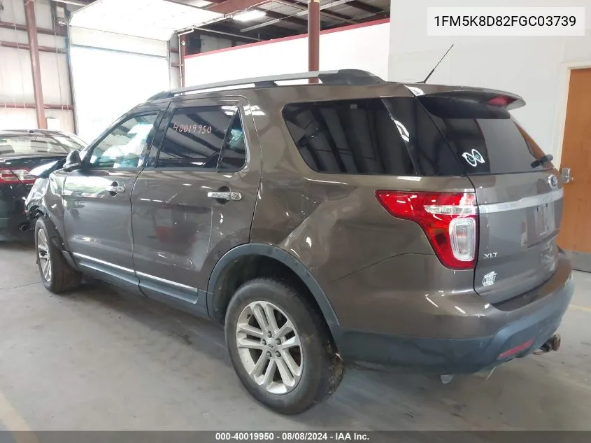 1FM5K8D82FGC03739 2015 Ford Explorer Xlt