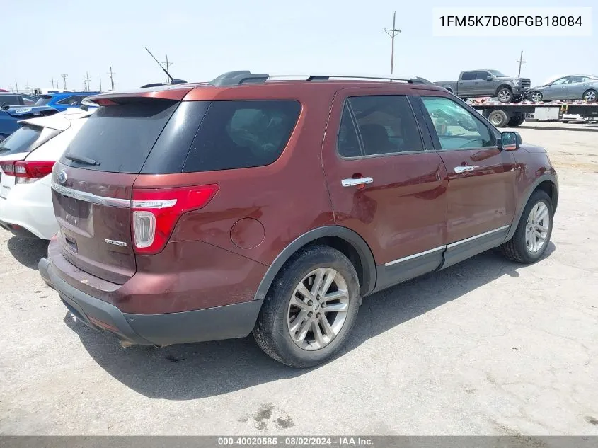 1FM5K7D80FGB18084 2015 Ford Explorer Xlt