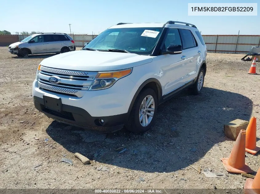 1FM5K8D82FGB52209 2015 Ford Explorer Xlt