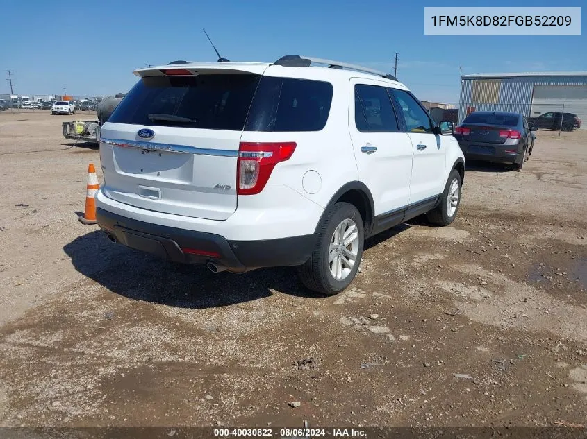 1FM5K8D82FGB52209 2015 Ford Explorer Xlt